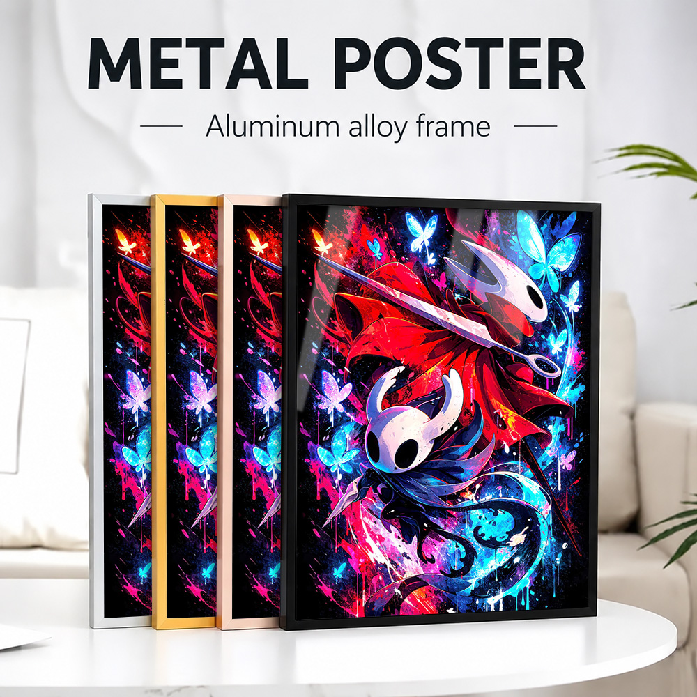 Office Quest - Hollow Knight And Hornet Metal Poster